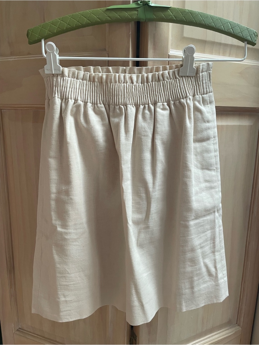 J. Crew Cream Elastic-Waist Pencil Skirt